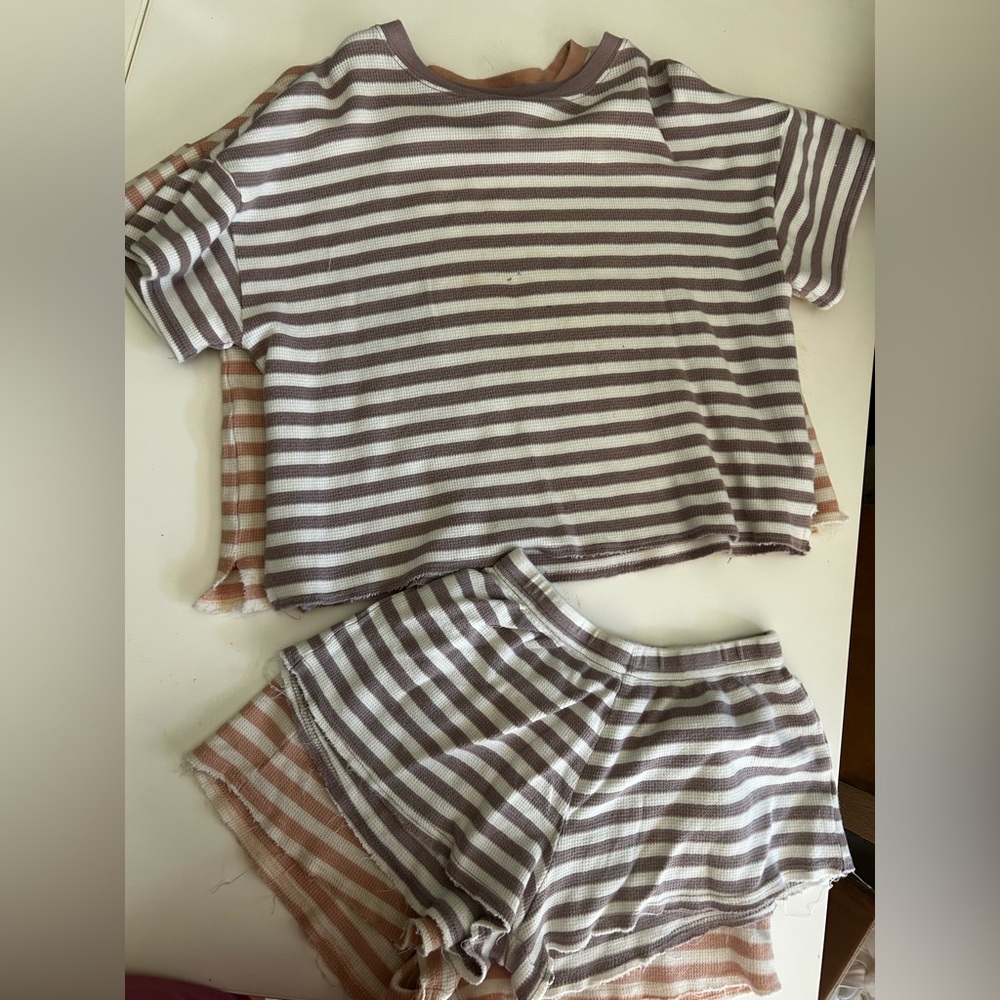 Rylee + Cru Bundle - Striped Short Sleeve Top and Shorts Set